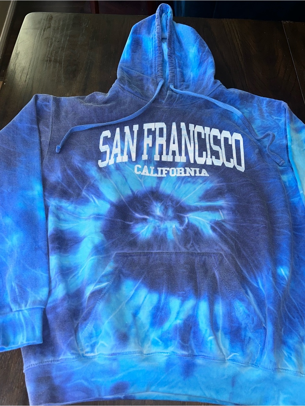 San Francisco California Blue Tie-Dye Hoodie Sweatshirt